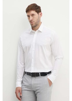 Karl Lagerfeld koszula męska kolor biały regular z kołnierzykiem klasycznym 542600.605929 ze sklepu ANSWEAR.com w kategorii Koszule męskie - zdjęcie 173681942
