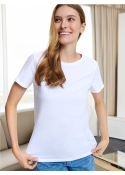 Sinsay - Gładka koszulka z krótkim rękawem - biały ze sklepu Sinsay w kategorii Bluzki damskie - zdjęcie 173683020