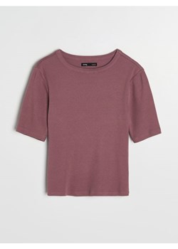 Sinsay - Bawełniana koszulka - fioletowy ze sklepu Sinsay w kategorii Bluzki damskie - zdjęcie 173683060