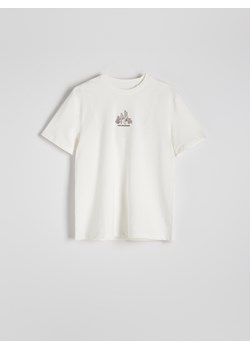 Reserved - T-shirt regular z nadrukiem - złamana biel ze sklepu Reserved w kategorii T-shirty męskie - zdjęcie 173684321