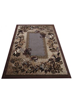 Brązowy klasyczny dywan w kwiaty - Biter ze sklepu Edinos.pl w kategorii Dywany - zdjęcie 173684421