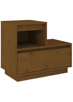 Drewniana szafka nocna z szufladą miodowy brąz - Zopi ze sklepu Edinos.pl w kategorii Stoliki i szafki nocne - zdjęcie 173684670