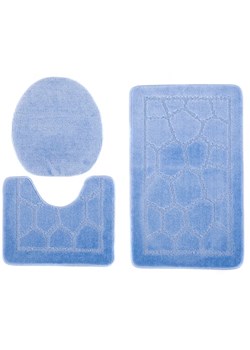 Stylowy niebieski komplet dywaników do łazienki - Brusso 4X ze sklepu Edinos.pl w kategorii Dywaniki łazienkowe - zdjęcie 173684780