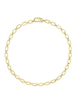 Złoty naszyjnik damski łańcuch z dużymi prostokątnymi ogniwami stal szlachetna ze sklepu manoki.pl w kategorii Naszyjniki - zdjęcie 173686100