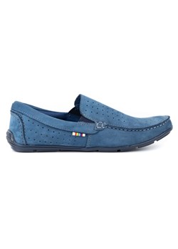 Buty męskie mokasyny skórzane 890 niebieskie ze sklepu butyolivier w kategorii Mokasyny męskie - zdjęcie 173686200