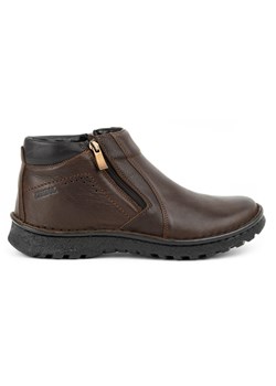 Buty męskie trzewiki skórzane na zamek 130KA brązowe ze sklepu butyolivier w kategorii Buty trekkingowe męskie - zdjęcie 173686552