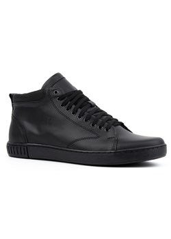 Buty skórzane męskie sneakersy 2108 czarne lico ze sklepu butyolivier w kategorii Buty sportowe męskie - zdjęcie 173686554