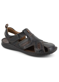 Sandały męskie skórzane na rzep 523K czarne ze sklepu butyolivier w kategorii Sandały męskie - zdjęcie 173687342