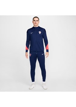 Męski dres piłkarski z kapturem Nike Dri-FIT Chorwacja Strike - Niebieski ze sklepu Nike poland w kategorii Dresy męskie - zdjęcie 173687750