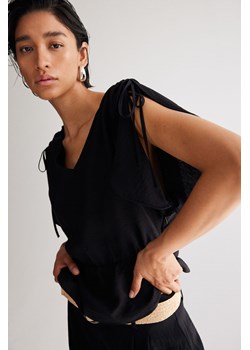 H & M - Bluzka z tasiemkami do ściągania - Czarny ze sklepu H&M w kategorii Bluzki damskie - zdjęcie 173688203