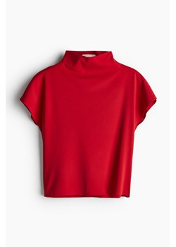 H & M - Dżersejowy top z półgolfem - Czerwony ze sklepu H&M w kategorii Bluzki damskie - zdjęcie 173688234