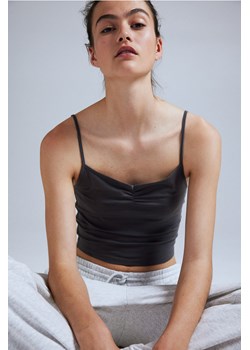 H & M - Krótki top na ramiączkach - Szary ze sklepu H&M w kategorii Bluzki damskie - zdjęcie 173688243