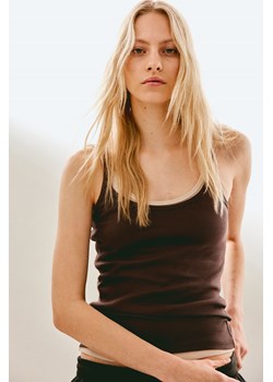 H & M - Koszulka w prążki - Brązowy ze sklepu H&M w kategorii Bluzki damskie - zdjęcie 173688351