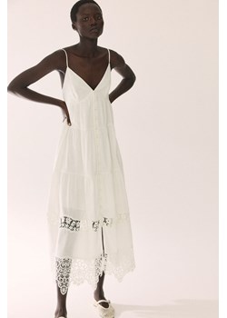 H & M - Sukienka na ramiączkach zdobiona koronką - Biały ze sklepu H&M w kategorii Sukienki - zdjęcie 173688383
