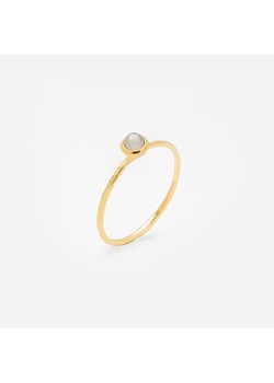 pierścionek z kamieniem księżycowym srebrny pozłacany ze sklepu ANIA KRUK w kategorii Pierścionki - zdjęcie 173689373