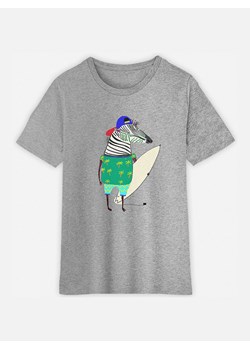 WOOOP Koszulka &quot;Zebra surfer&quot; w kolorze szarym ze sklepu Limango Polska w kategorii T-shirty chłopięce - zdjęcie 173690362