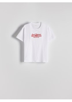 Reserved - T-shirt z haftem - biały ze sklepu Reserved w kategorii Bluzki damskie - zdjęcie 173692943