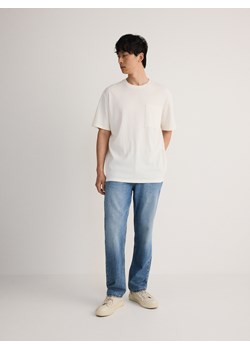 Reserved - T-shirt comfort z kieszonką - złamana biel ze sklepu Reserved w kategorii T-shirty męskie - zdjęcie 173692961