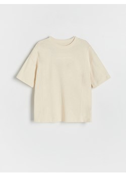 Reserved - Bawełniany t-shirt oversize - złamana biel ze sklepu Reserved w kategorii T-shirty chłopięce - zdjęcie 173693100