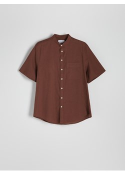 Reserved - Koszula comfort z domieszką lnu - brązowy ze sklepu Reserved w kategorii Koszule męskie - zdjęcie 173694182