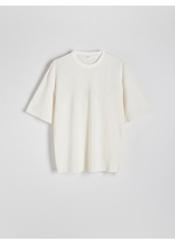 Reserved - Strukturalny t-shirt relaxed fit - złamana biel ze sklepu Reserved w kategorii T-shirty męskie - zdjęcie 173694321