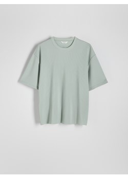 Reserved - Strukturalny t-shirt relaxed fit - jasnozielony ze sklepu Reserved w kategorii T-shirty męskie - zdjęcie 173694323