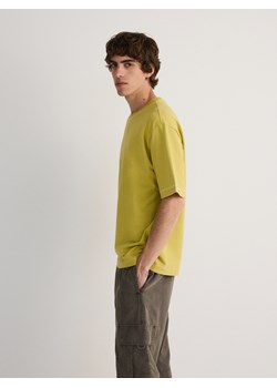 Reserved - Gładki T-shirt boxy - zielony ze sklepu Reserved w kategorii T-shirty męskie - zdjęcie 173694440