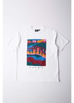 by Parra t-shirt bawełniany Nijmegen Trip męski kolor biały z nadrukiem 51400 ze sklepu PRM w kategorii T-shirty męskie - zdjęcie 173695244