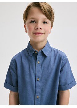 Reserved - Koszula z lnem - niebieski ze sklepu Reserved w kategorii Koszule chłopięce - zdjęcie 173695732