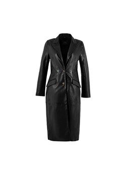Klasyczny damski płaszcz skórzany czarny ze sklepu WITTCHEN w kategorii Płaszcze damskie - zdjęcie 173695772