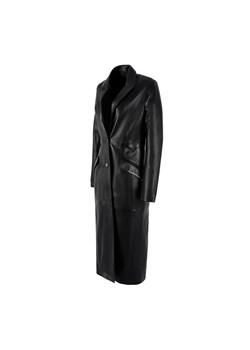 Klasyczny damski płaszcz skórzany czarny ze sklepu WITTCHEN w kategorii Płaszcze damskie - zdjęcie 173695773
