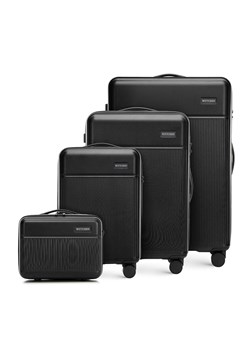 Komplet walizek z ABS-u z pionowymi paskami czarny ze sklepu WITTCHEN w kategorii Walizki - zdjęcie 173695780
