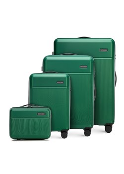Komplet walizek z ABS-u z pionowymi paskami zielony ze sklepu WITTCHEN w kategorii Walizki - zdjęcie 173695781