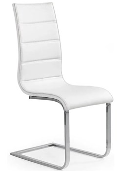Białe krzesło tapicerowane metalowe - Baster ze sklepu Edinos.pl w kategorii Krzesła - zdjęcie 173695914
