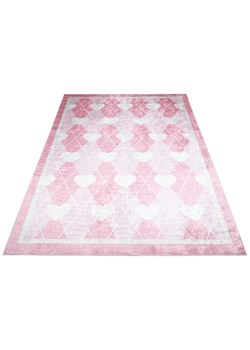 Różowy dywan młodzieżowy w serca - Ulti 5X ze sklepu Edinos.pl w kategorii Tekstylia dziecięce - zdjęcie 173696091
