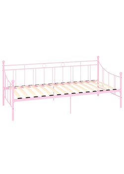 Różowe metalowe łóżko pojedyncze 90x200 cm - Lofi ze sklepu Edinos.pl w kategorii Łóżka i materace - zdjęcie 173696270