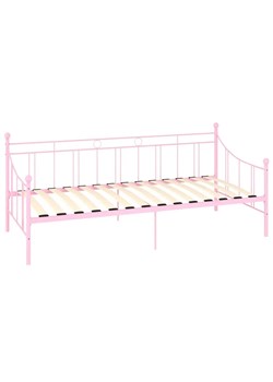 Różowe metalowe łóżko pojedyncze 90x200 cm H3-Z49 ze sklepu Edinos.pl w kategorii Łóżka i materace - zdjęcie 173696270