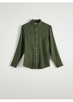 Reserved - Koszula regular z lnem - zielony ze sklepu Reserved w kategorii Koszule męskie - zdjęcie 173698331