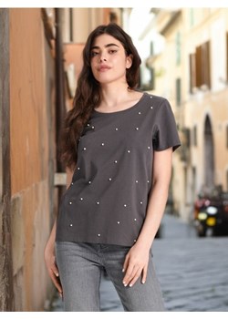 Sinsay - Koszulka bawełniana - szary ze sklepu Sinsay w kategorii Bluzki damskie - zdjęcie 173699040