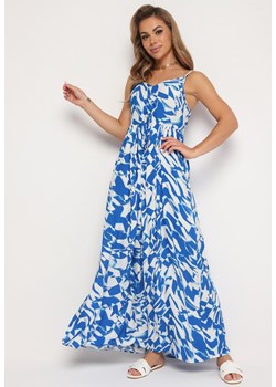 Niebieska Taliowana Sukienka z Wiskozy na Ramiączkach Xenelsea ze sklepu Born2be Odzież w kategorii Sukienki - zdjęcie 173699312