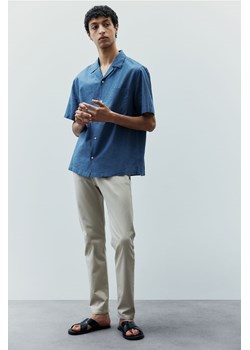 H & M - Koszula z domieszką lnu Regular Fit - Niebieski ze sklepu H&M w kategorii Koszule męskie - zdjęcie 173700094