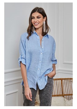 La Compagnie Du Lin Lniana bluzka &quot;Maeva&quot; w kolorze błękitnym ze sklepu Limango Polska w kategorii Koszule damskie - zdjęcie 173701891