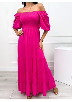Różowa Sukienka Hiszpanka Maxi ze sklepu ModnaKiecka.pl w kategorii Sukienki - zdjęcie 173703024
