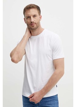 BOSS t-shirt bawełniany męski kolor biały gładki 50468972 ze sklepu ANSWEAR.com w kategorii T-shirty męskie - zdjęcie 173704081
