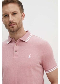 Polo Ralph Lauren polo męski kolor różowy gładki 710941492 ze sklepu ANSWEAR.com w kategorii T-shirty męskie - zdjęcie 173704304