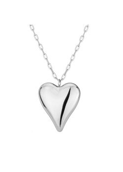 Heart srebrne dmuchane serce naszyjnik na łańcuszku ze stali szlachetnej ze sklepu manoki.pl w kategorii Naszyjniki - zdjęcie 173704842