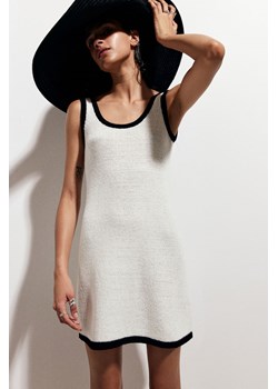 H & M - Trapezowa sukienka z cienkiej dzianiny - Biały ze sklepu H&M w kategorii Sukienki - zdjęcie 173705710