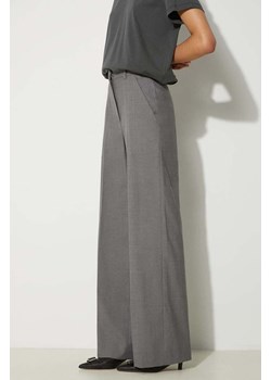 Kenzo spodnie wełniane Cool Wool Wide Pants kolor szary szerokie high waist FE62PA0949RB.97 ze sklepu PRM w kategorii Spodnie damskie - zdjęcie 173710404