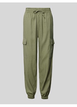Spodnie cargo z mieszanki lnu i wiskozy z elastycznym pasem ze sklepu Peek&Cloppenburg  w kategorii Spodnie damskie - zdjęcie 173710502