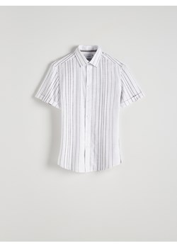 Reserved - Koszula regular z krótkim rękawem - ciemnobrązowy ze sklepu Reserved w kategorii Koszule męskie - zdjęcie 173710721